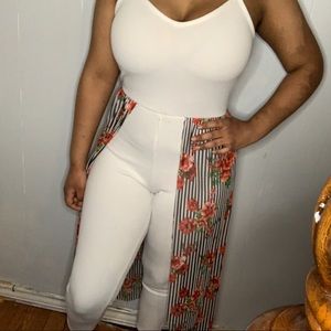 White jumpsuit with skirt